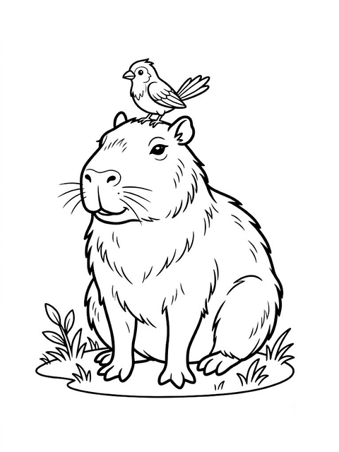 Fugl, Kapybara, Venner, Søt, Natur
