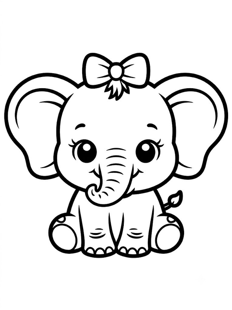 Sløyfe, Bånd, Elefant, Baby Elefant