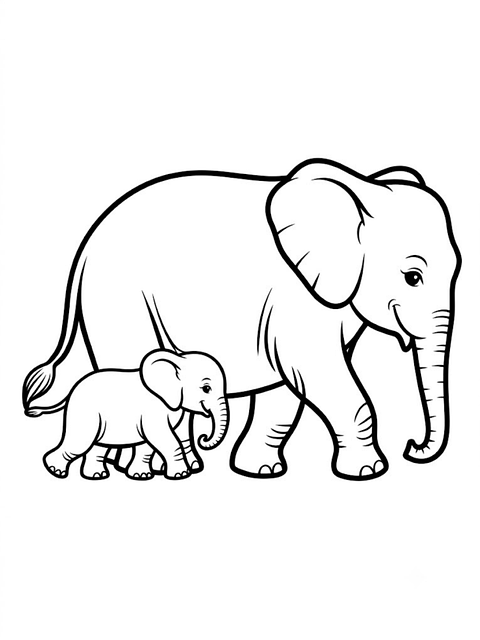 Mor, Elefant, Baby Elefant, Familie