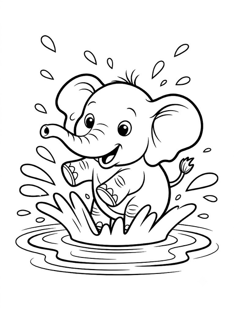 Elefant, Tegning, Sprut, Kalv, Leken