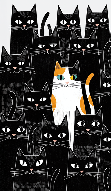 Free cat calico tricolor illustration