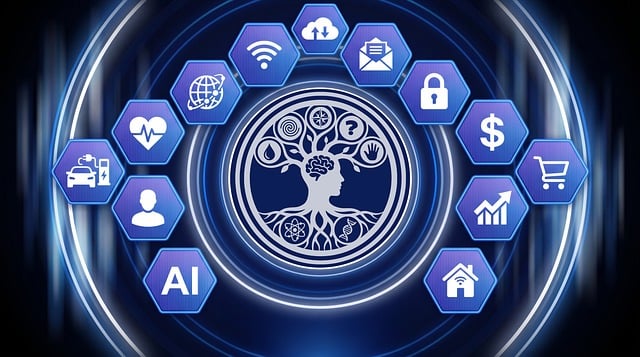 Free technology artificial intelligence network illustration