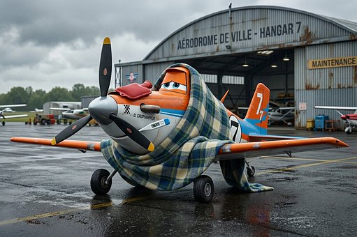 Free Animated Airplane Blanket illustration and picture