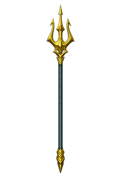 Free trident golden trident mythical weapon illustration
