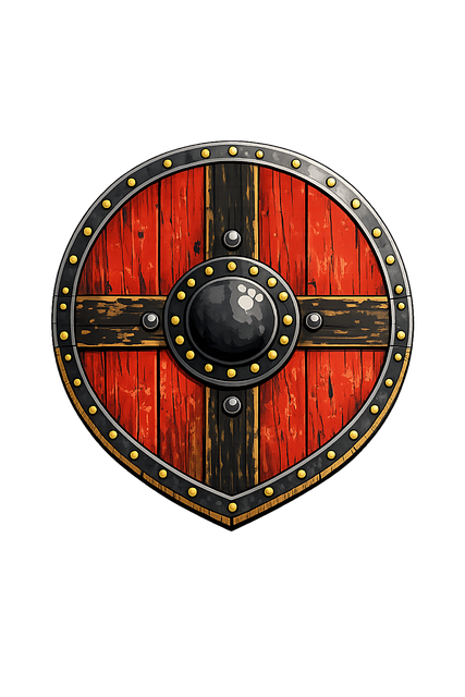 Free viking shield round shield wooden shield vector