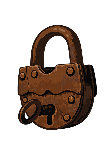 Free padlock metal key vector