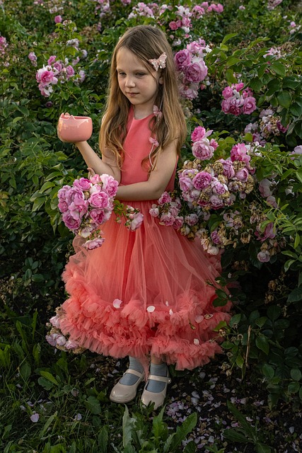 Menina, Rosa, Flor, Natureza, Fantasia