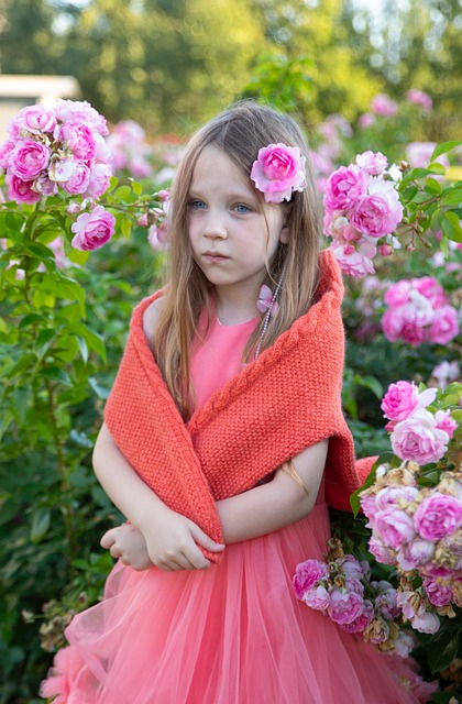 Retrato, Modelo, Rosa, Flor, Natureza