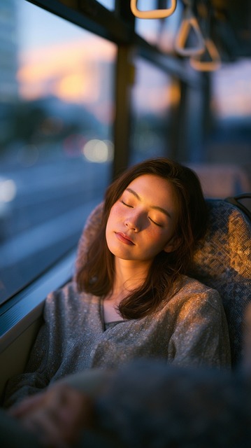 Mujer, Durmiendo, Tren, Viaje, Ventana