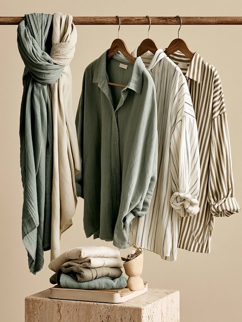 Ropa, Perchas De Madera, Camisa Verde