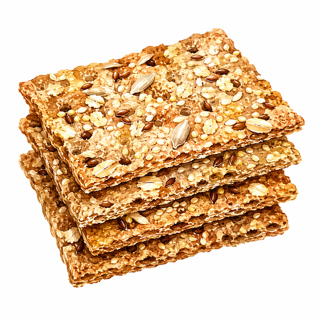 Knäckebrot, Sonnenblumenkerne, Leinsamen