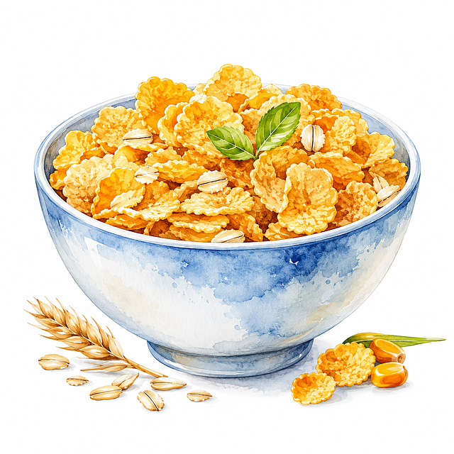 Free cornflakes breakfast bowl illustration