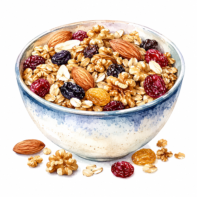 Free muesli granola nuts illustration