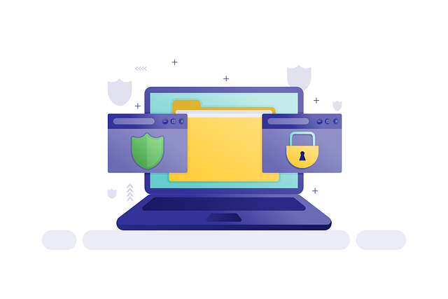 Free computer lock shield vector