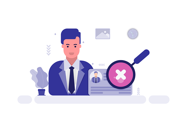 Free identity verification rejected magnifier vector