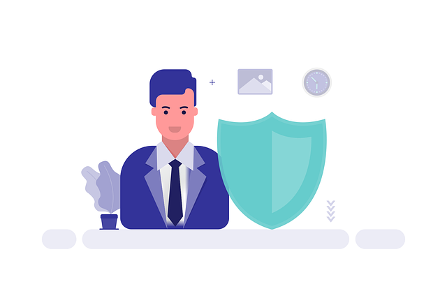 Free businessman shield protection vector