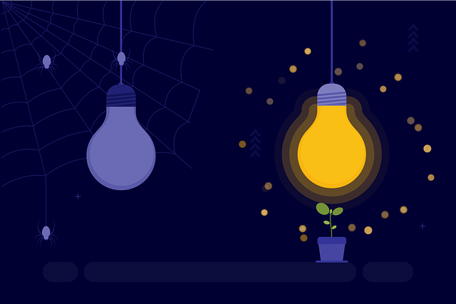 Free idea lightbulb spider illustration