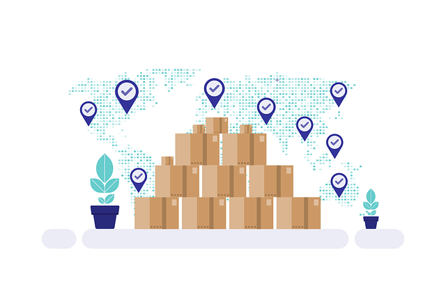 Free delivery logistics package vector
