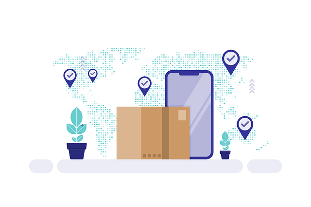 Free delivery logistics package vector