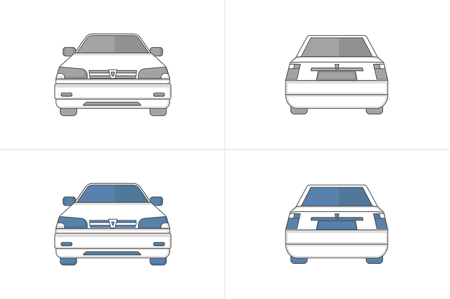 Coche, Icono, Vista Frontal