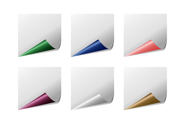 Free colored paper curled corners blank sheet vector