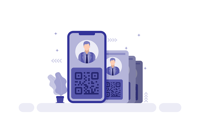 Free phone qr code id card vector