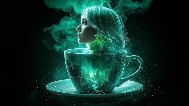 Free Woman Teacup illustration and picture