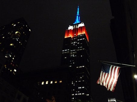 Free Empire State Building Usa Flag photo and picture