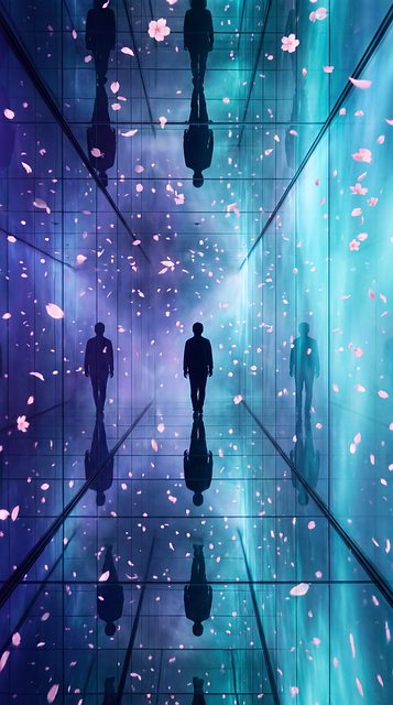 Futuristischer Gang, Spiegel, Reflexion