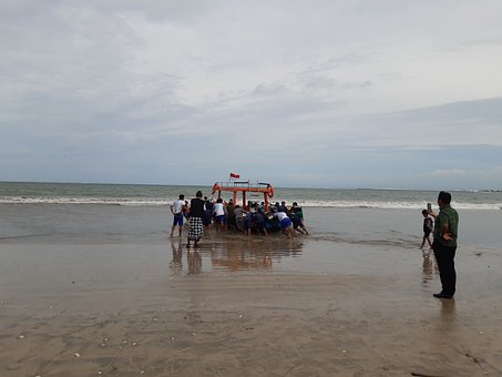 Strand, Ozean, Boot, Menschen, Sand