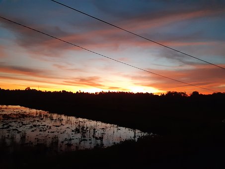 Natur, Feld, Sonnenuntergang, Himmel