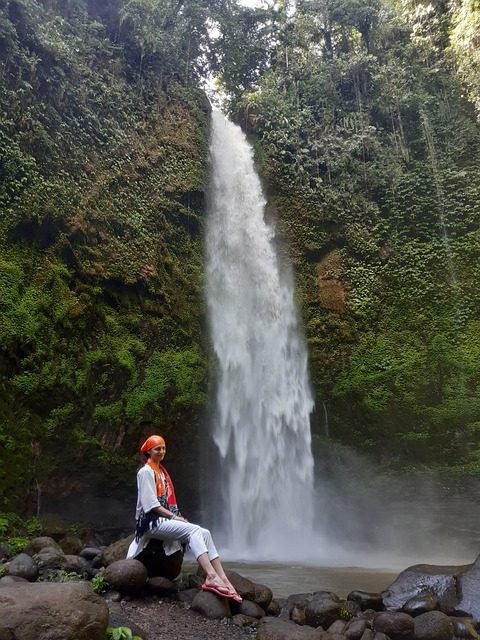 Wasserfall, Dschungel, Frau, Regenwald