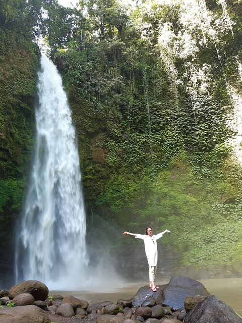 Wasserfall, Bali, Dschungel, Steine