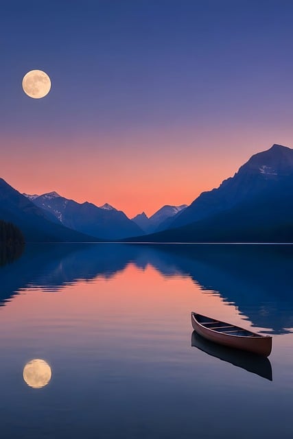 Free lake nature reflection illustration