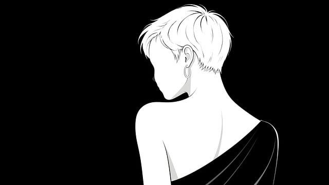 Free minimalistic black and white woman illustration