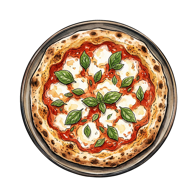Free pizza margherita neapolitan illustration