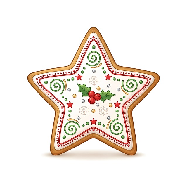 Free christmas star cookies gingerbread illustration