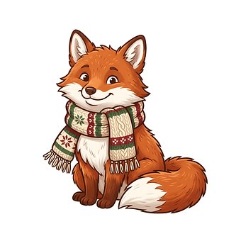Free Fox Scarf illustration and picture