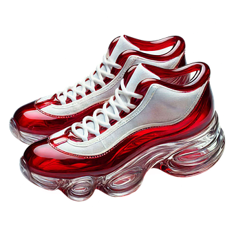 Sapatos, Vermelho, Branco, Elegante