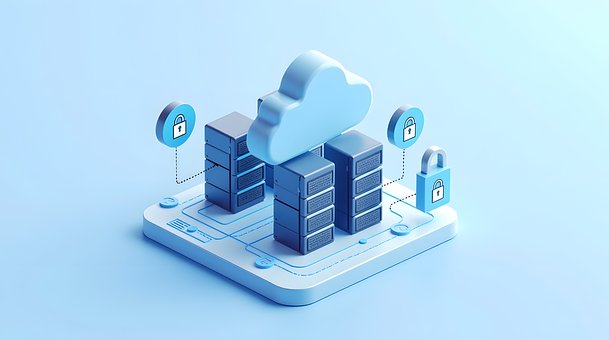 Sky, Datacenter, Server, Sikkerhed, Lås