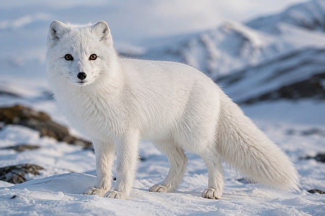 Free arctic fox wildlife snow illustration