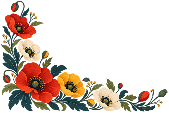 Free flower corner poppies red illustration