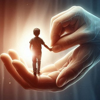 Niño, Mano, Protección, Cuidado, Amor
