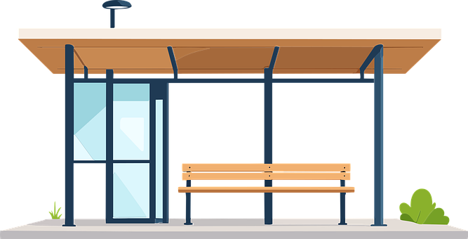 Free Bus Stop Urban Transportation vector and picture