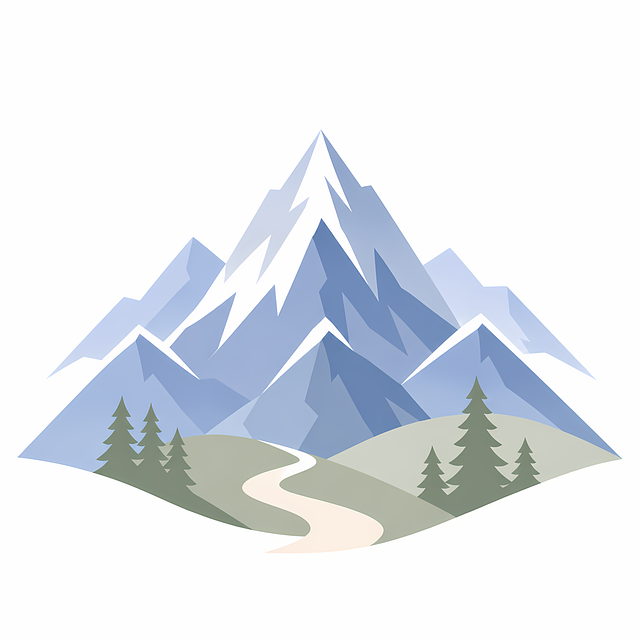 Free mountains cartoon mountains alpine landscape illustration