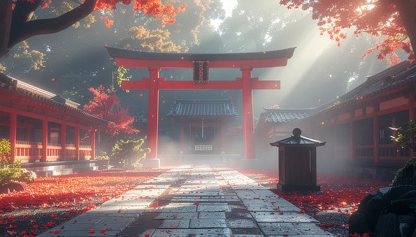 Torii, Altar, Toamnă, Lumina Soarelui