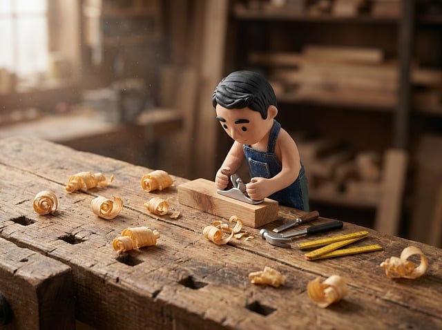 Free wood carving figure model craftsman illustration