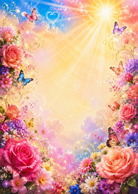 Free Flowers Butterfly illustration and picture