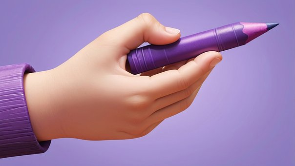Free Purple Crayon Child'S Hand illustration and picture