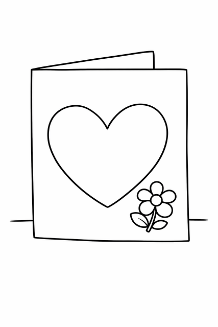 Kaart, Hart, Bloem, Ansichtkaart